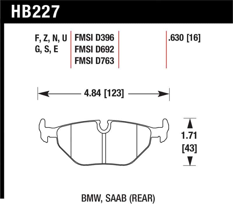 Hawk Performance — Hawk 95-99 BMW M3 E36 HP+ Street Rear Brake Pads
Disc Brake Pad - view 1