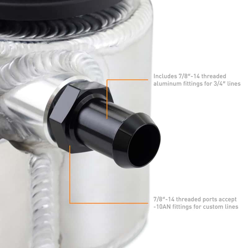 Mishimoto — Mishimoto Universal Aluminum Coolant Expansion Tank - Brushed
Coolant Reservoir - view 4