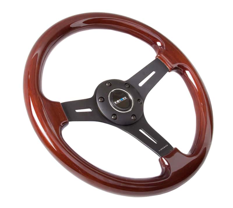 NRG — NRG Classic Wood Grain Steering Wheel (330mm) Wood Grain w/Matte Black 3-Spoke Center - view 2