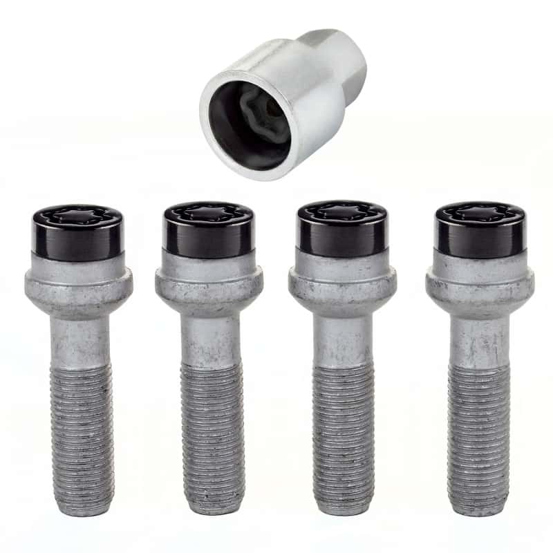 McGard — McGard Wheel Lock Bolt Set - 4pk. (Radius Seat) M14X1.5 / 17mm Hex / 45.0mm Shank Length - Black - view 1