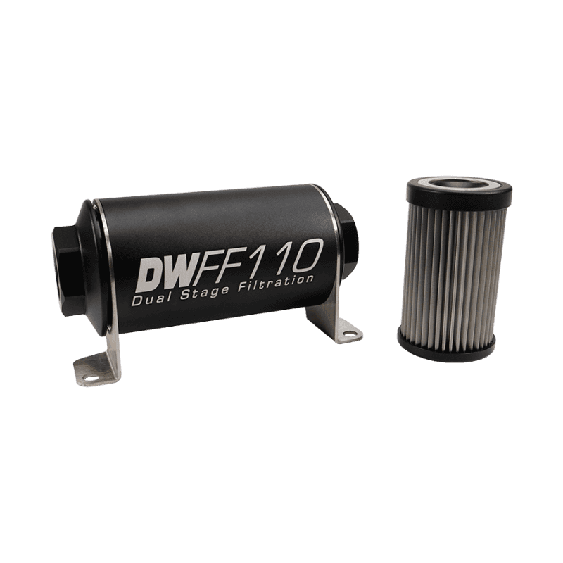 DeatschWerks — DeatschWerks Stainless Steel 10AN 10 Micron Universal Inline Fuel Filter Housing Kit (110mm) - view 3