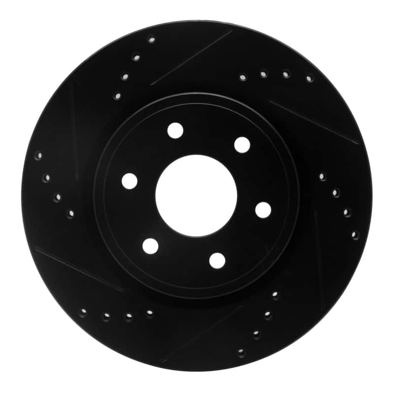R1 Concepts — R1 05-25 Nissan Pathfinder Front Left Drilled & Slotted Black Brake Rotor
R1 Brake Rotor Drill - view 1