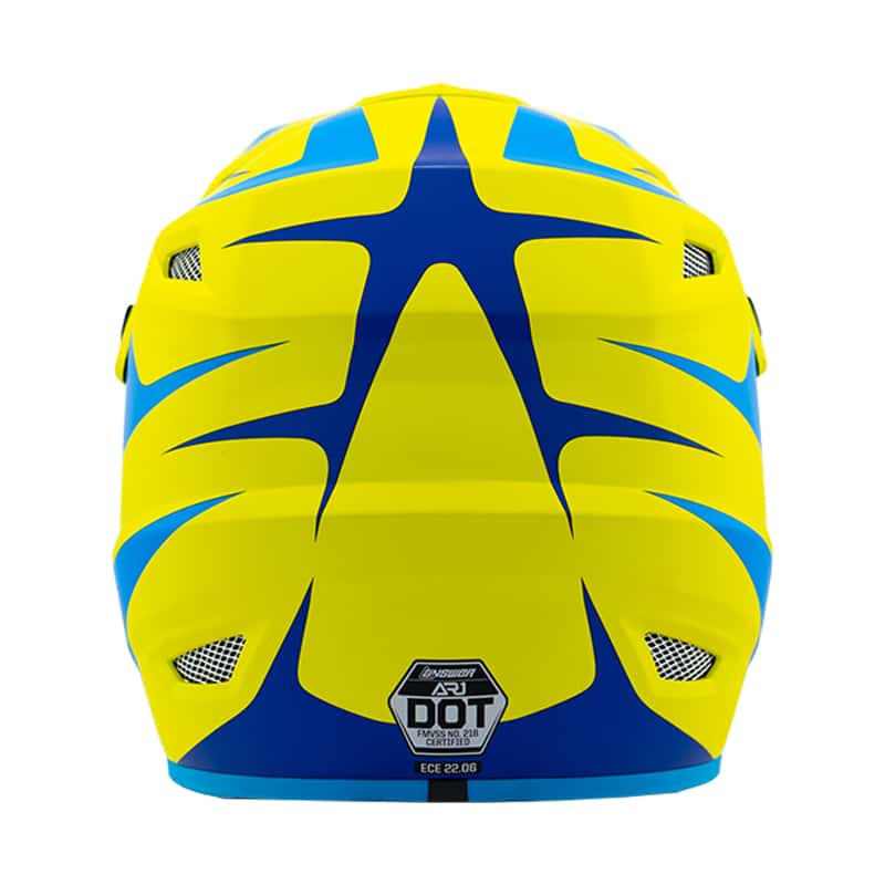 Answer — Answer 26 AR1 Mototown Helmet Matte Hyper Acid/Cyan/Dark Blue Youth - Small - view 4