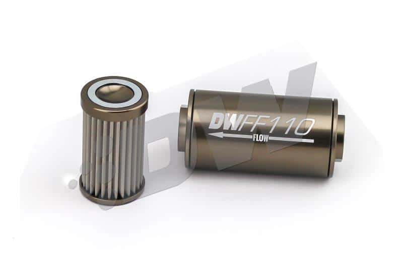 DeatschWerks — DeatschWerks Stainless Steel 10AN 10 Micron Universal Inline Fuel Filter Housing Kit (110mm) - view 2