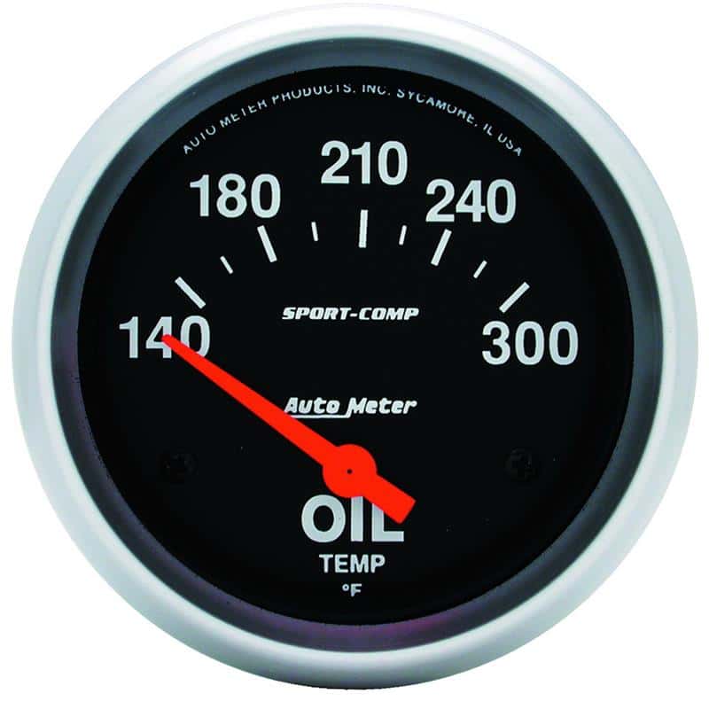 AutoMeter — Autometer Sport-Comp 2 5/8in 140-300 Deg F Short Sweep Electronic Oil Temperature Gauge
2-5/8" OIL TEMP, 140 - view 2