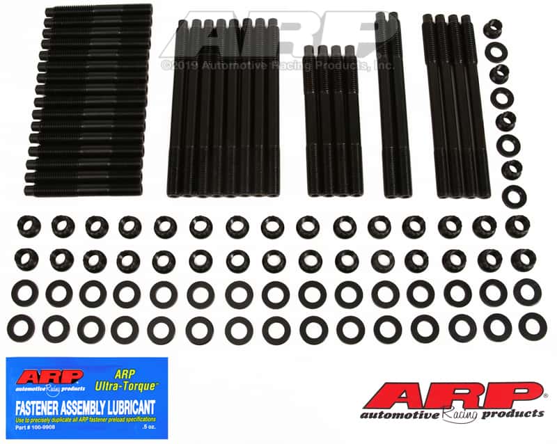 ARP — ARP SBC w/Brodix,Rodeck alm Black, 12/18A WT/Clone Brodix hd 3/8 ctr blt holes Head Stud Kit - view 1
