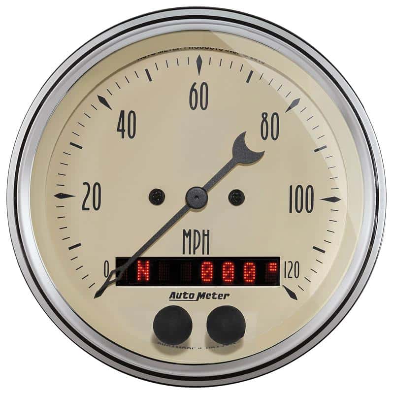 AutoMeter — Autometer 3-3/8in Antique Beige 120 MPH GPS Speedometer Gauge
GA 3-3/8" SPD GPS AB - view 1