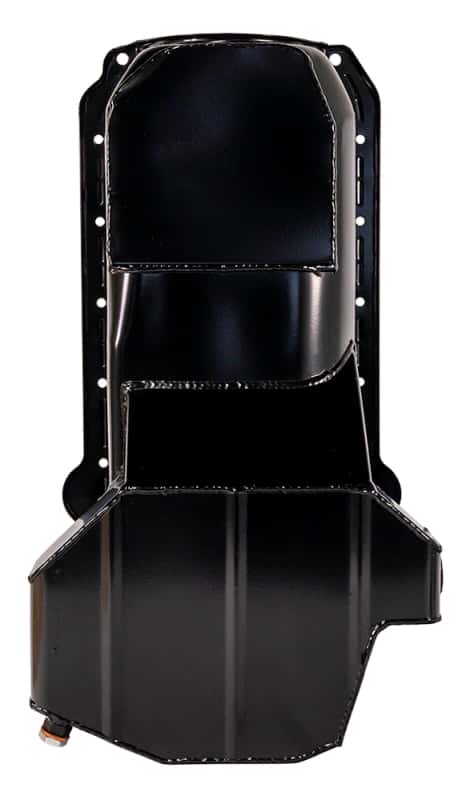 Moroso — Moroso 80-85 Chevrolet SBC (w/Passenger Side Dipstick) Wet Sump 5.5qt 7.5in Steel Oil Pan - Black - view 3