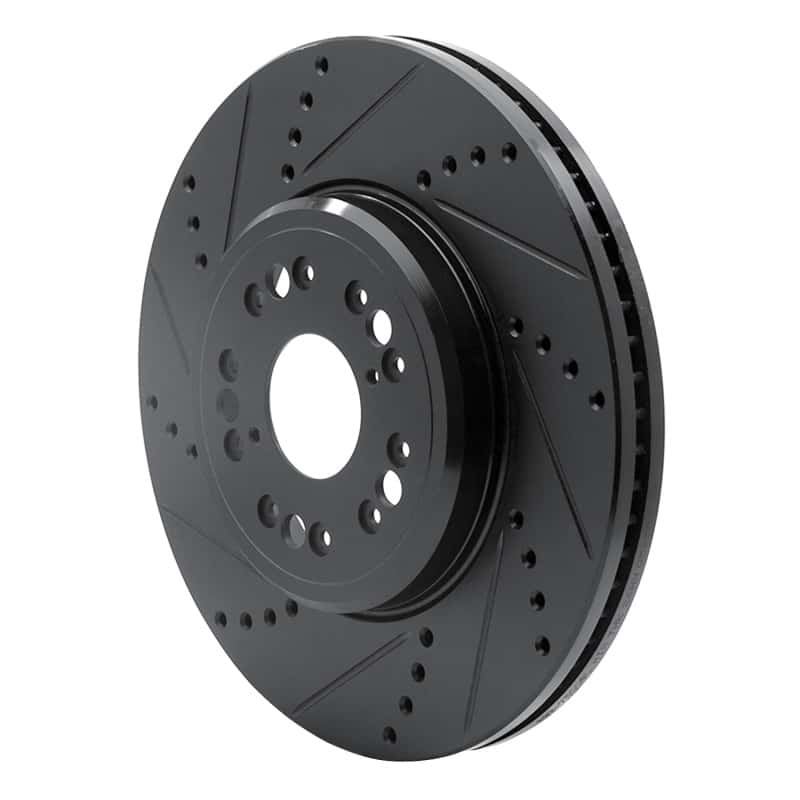 R1 Concepts — R1 95-00 Lexus LS400 Front Left Drilled & Slotted Black Brake Rotor
R1 Brake Rotor Drill - view 2