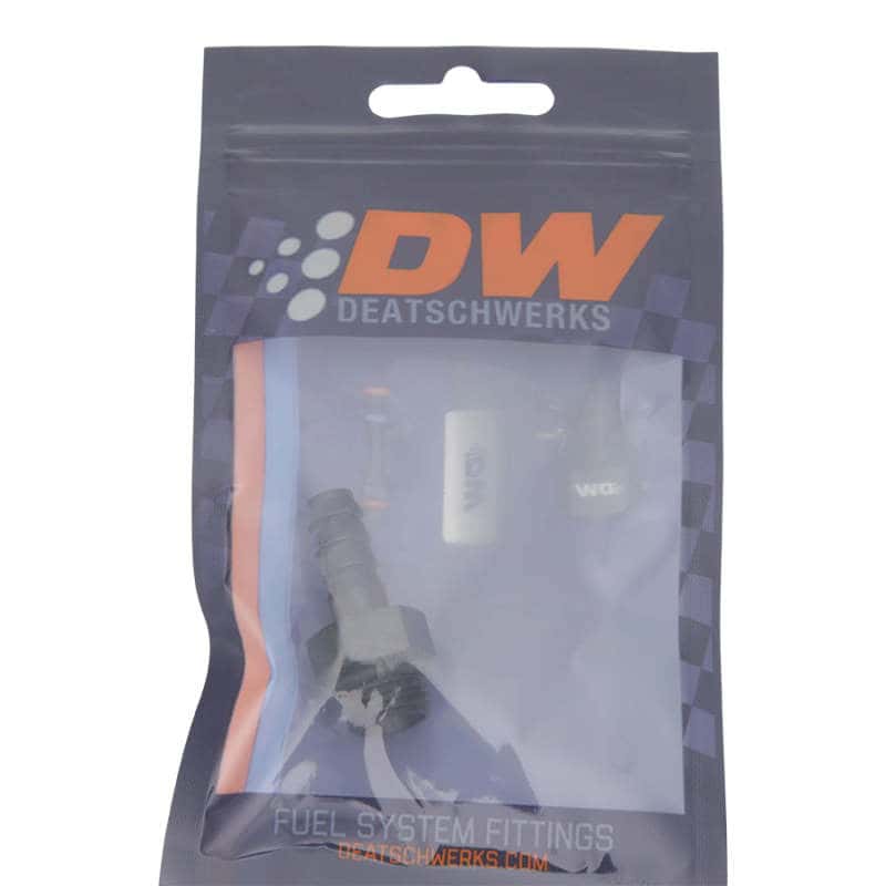 DeatschWerks — DeatschWerks 6AN ORB Male to 5/16in Male Triple Barb Fitting (Incl O-Ring) - Anodized Matte Black
Lines & Fittings - view 2