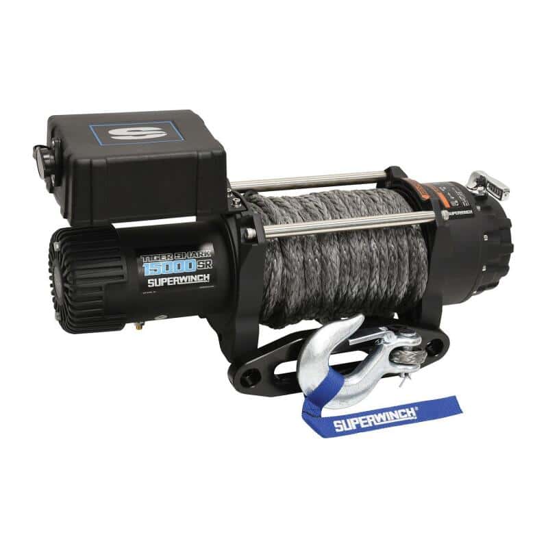 Superwinch — Superwinch 15000 LBS 12V DC 15/32in x 78ft Synthetic Rope Tiger Shark 15000SR Winch - view 14