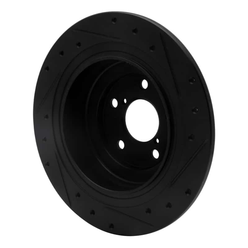R1 Concepts — R1 00-06 Subaru Outback Rear Left Drilled & Slotted Black Brake Rotor
R1 Brake Rotor Drill - view 4
