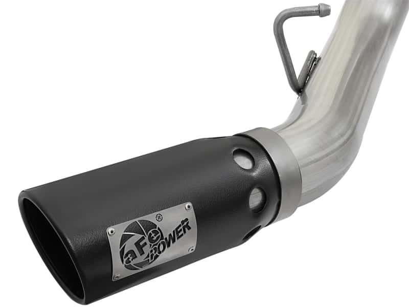 aFe — aFe ATLAS 4in DPF-Back Alum Steel Exhaust System w/Dual Exit Black Tip 2017 GM Duramax 6.6L (td)
DPF-Back Exhaust - view 4