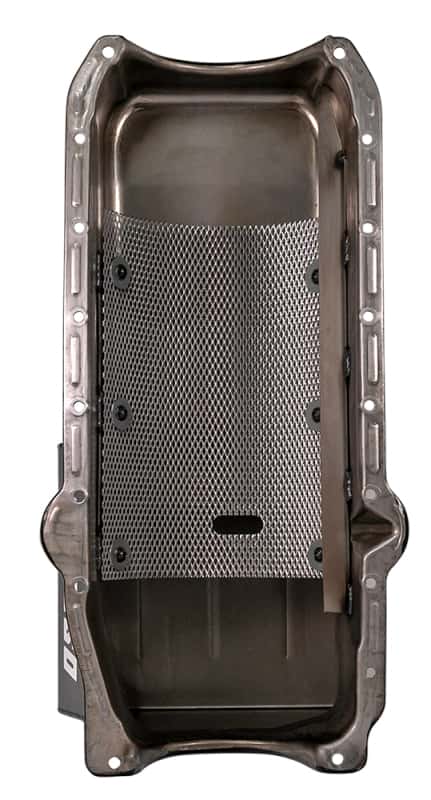 Moroso — Moroso 86-Up Chevrolet SBC (w/1 Piece Rear Main Seal) Wet Sump 7qt 8.25in Steel Oil Pan - Black - view 2
