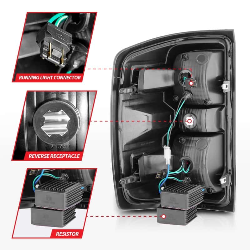 ANZO — ANZO 15-19 Chevy Silverado 2500HD/3500HD (Halgn Only) LED Tail Lights w/Black Light Bar & Clear Lens - view 4