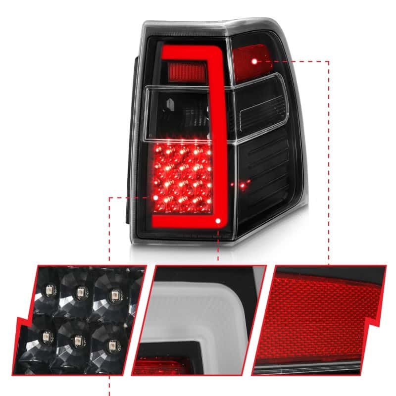 ANZO — ANZO 07-17 Ford Expedition LED Taillights w/ Light Bar Black Housing Clear Lens - view 4