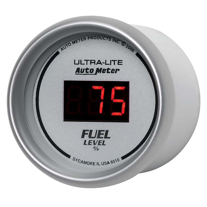 AutoMeter — Autometer Ultra-Lite Digital 2-1/16in 0-280 OHM Silver Dial w/ Red LED Programmable Fuel Level Gage
2-1/16" FUEL LEVEL, - view 3