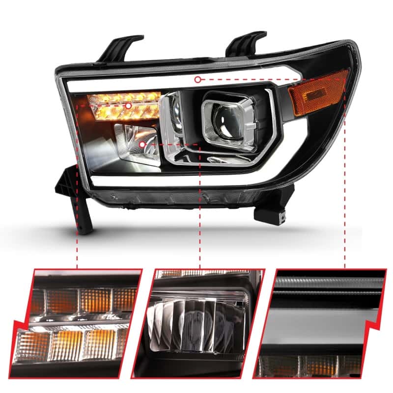 ANZO — ANZO 2007-2014 Toyota Tundra Projector Light Bar H.L Black Amber(Led High Beam) (Halogen Version)
Head Light Set
HdLtSet - view 4