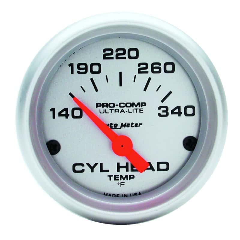AutoMeter — AutoMeter Gauge Cylinder Head Temp 2-1/16in. 140-340 Deg. F Electric Ultra-Lite
2" CYL HEAD TEMP, 14 - view 1