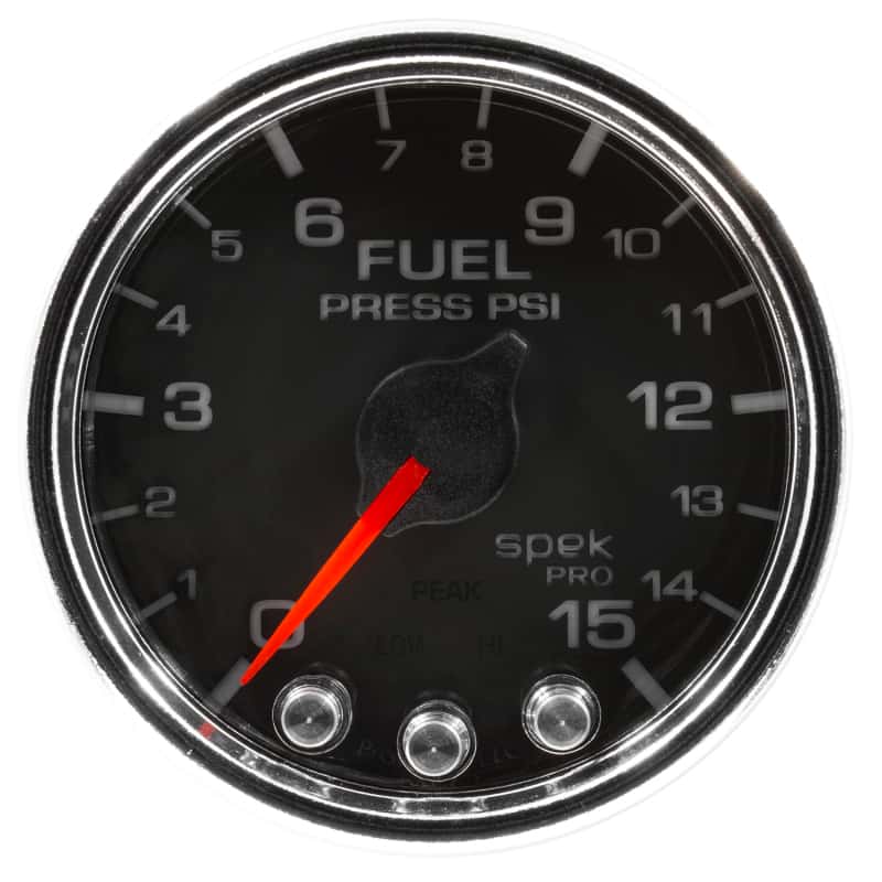 AutoMeter — Autometer Spek-Pro Gauge Fuel Press 2 1/16in 15psi Stepper Motor W/Peak & Warn Blk/Chrm
GA 2" FP 15 BCC SPEK - view 4