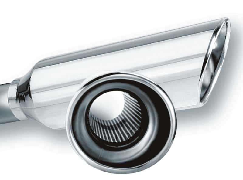 Borla — Borla 2.25in Inlet 4in Round Rolled Angle Cut Resonated x 13in Long Exhaust Tip
ExhstTailPipeTip
Tip - Round - view 1