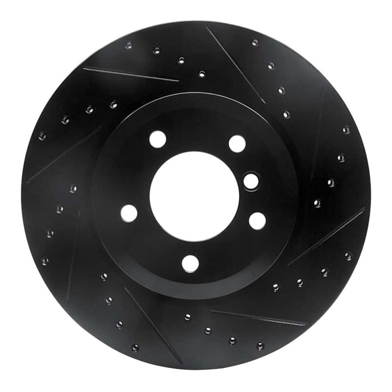 R1 Concepts — R1 01-08 BMW 330I Front Right Drilled & Slotted Black Brake Rotor
R1 Brake Rotor Drill - view 1