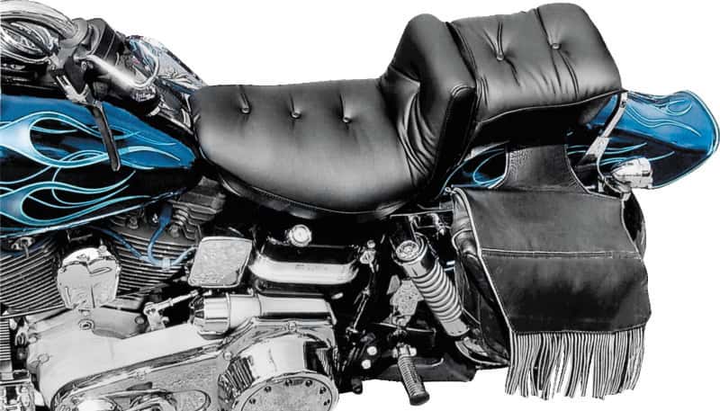 Mustang Motorcycle — Mustang 58-84 Harley FX/FL Duke Extra Wide 1PC Seat Regal - Black - view 3