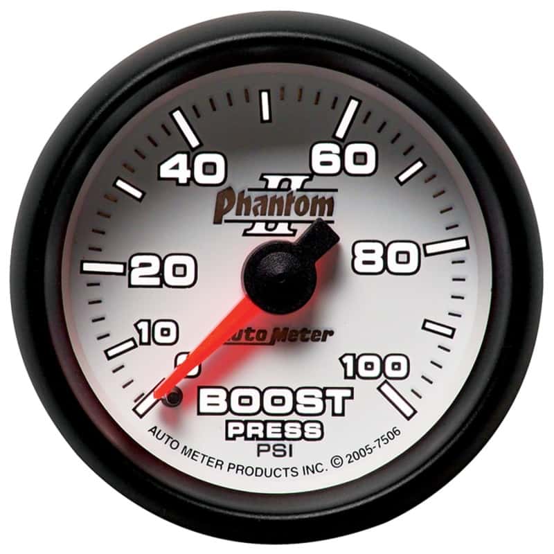 AutoMeter — Autometer Phantom II 52.4mm Mechanical 0-100psi Boost Gauge
2-1/16" BOOST, 0-100 - view 3