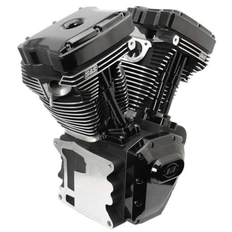 S&S Cycle — S&S Cycle 06-17 Dyna T124 Black Edition Long Block Engine - Wrinkle Black - view 2