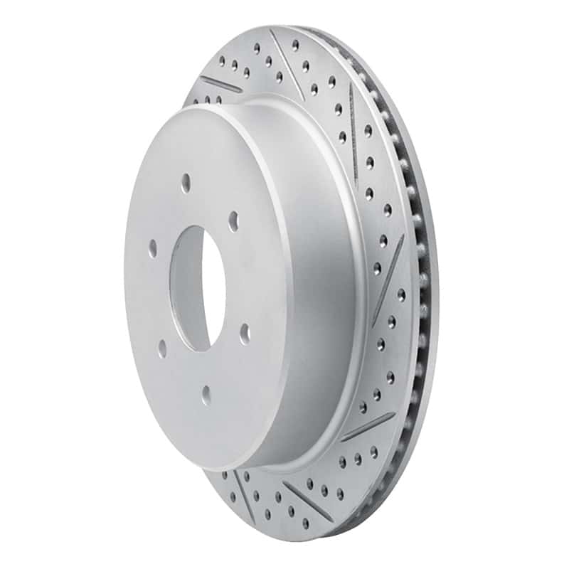 R1 Concepts — R1 17-24 Nissan Titan Rear Right Drilled & Slotted Geo-Carbon Rotor - view 2