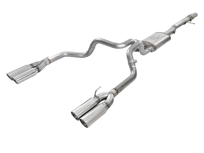 aFe — aFe Vulcan Series 4-3in 304SS Exhaust Cat-Back w/ Pol Tips 2019 GM Silverado/Sierra 1500 V8-6.2L
Cat-Back Exhaust - view 1