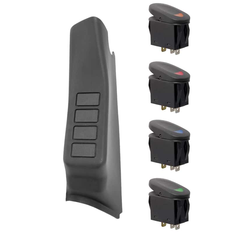 Rugged Ridge — Rugged Ridge A-Pillar Switch Pod Kit Black LHD 07-10 (JK)
RkrSwitchandCoverSet
OFFROAD_INTERIOR - view 2
