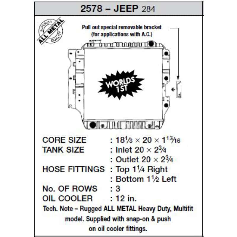 CSF — CSF 87-02 Jeep Wrangler 2.5L OEM Plastic Radiator
CSF Radiator - view 6