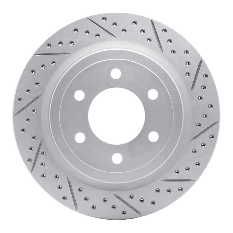 R1 Concepts — R1 18-21 Ford Expedition Rear Right Drilled & Slotted Geo-Carbon Rotor - view 1