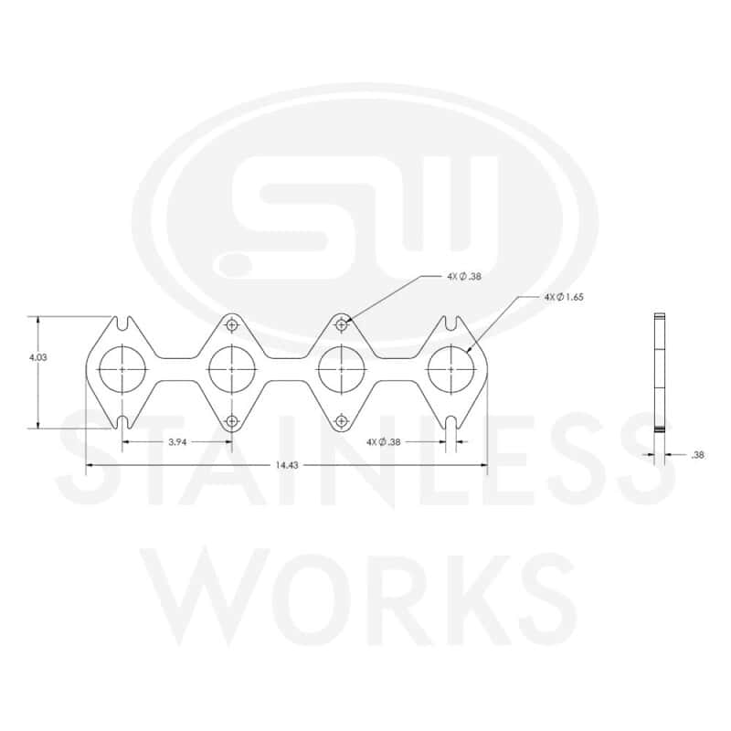 Stainless Works — Stainless Works Small Block Ford 4.6L 3V Round Port Header 304SS Exhaust Flanges 1-5/8in Primaries
Header Flange
sswhf463v163 - view 4
