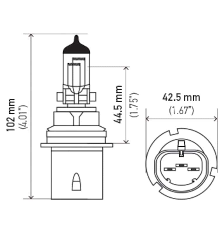 Hella — Hella Bulb 9004/HB1 12V 65/45W P29T T4.6
9004 Halogen Bulb - view 8