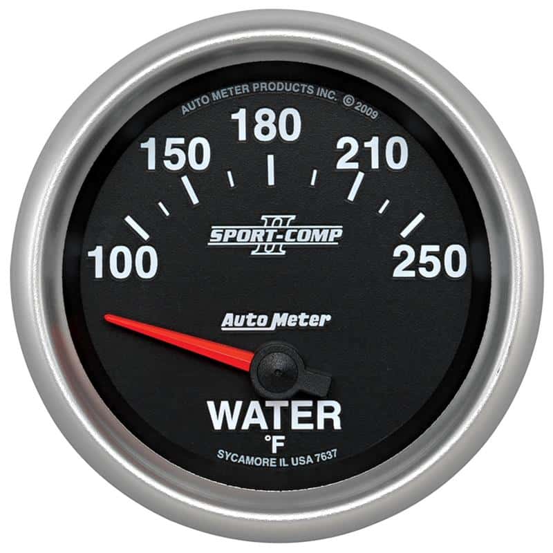 AutoMeter — Autometer Sport-Comp II 100-250 Deg F Short Sweep Electronic Water Temperature Gauge
2-5/8" WATER TEMP, 1 - view 2