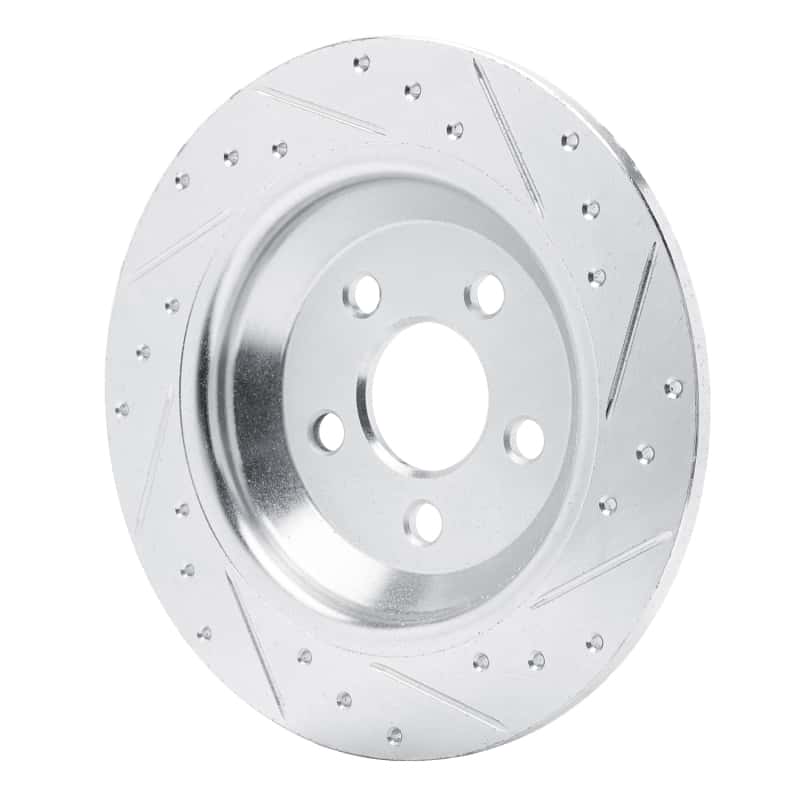 R1 Concepts — R1 22-25 Ford Maverick Rear Left Drilled & Slotted Silver Brake Rotor - view 4