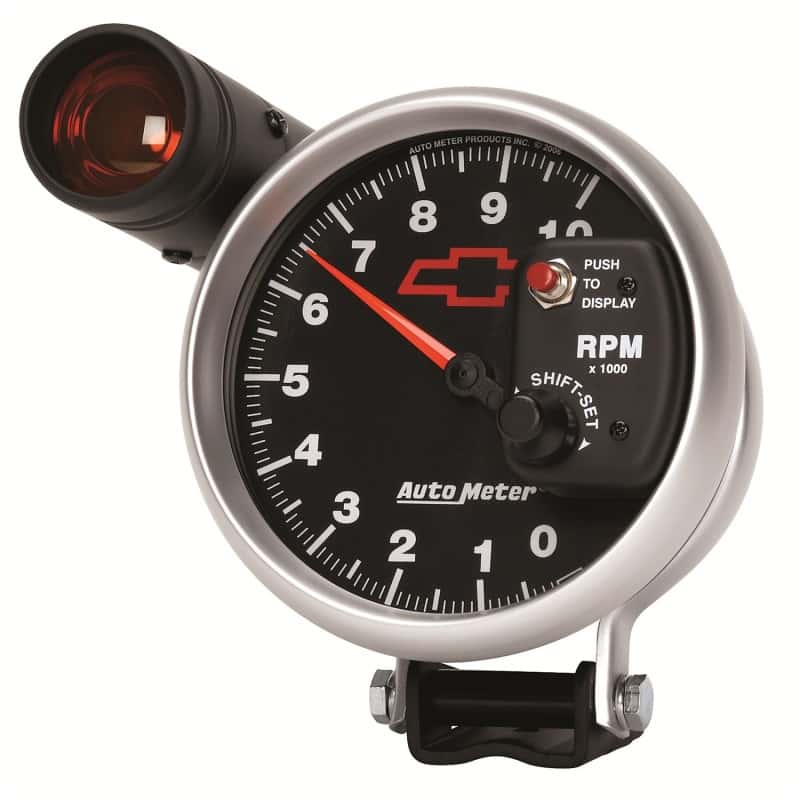 AutoMeter — Autometer GM Bowtie Black 5in 10000 RPM Pedestal Electronic Tachometer w/ Ext Shift Light
5" TACH, 10,000 RPM, - view 7
