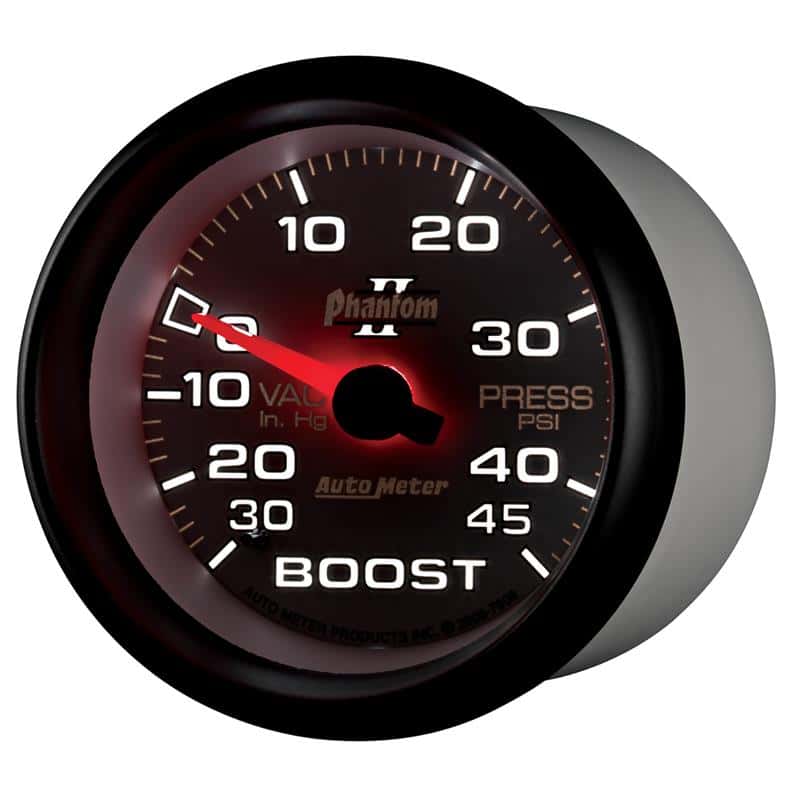 AutoMeter — Autometer Phantom II 2-5/8in 30INHG-45PSI Phantom Mechanical Boost/Vacuum Gauge
2-5/8" BOOST-VAC, 30 - view 4