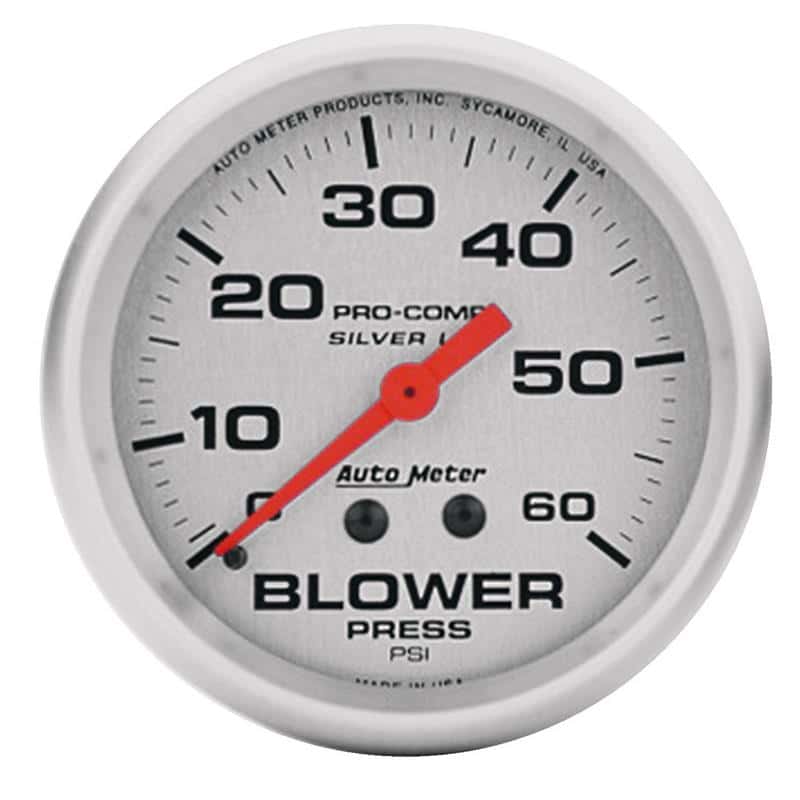 AutoMeter — Autometer Ultra-Lite 66.7mm 0-60 PSI Liquid Filled Mechanical Blower Pressure Gauge
2-5/8" BLOWER PRESS, - view 2