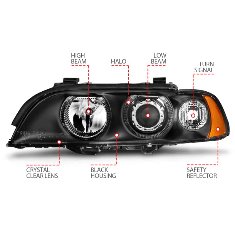 ANZO — ANZO 1997-2001 BMW 5 Series Projector Headlights w/ Halo Black
Head Light Set
HdLtSet - view 5