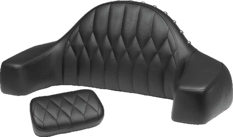 Mustang Motorcycle — Mustang 14-21 Indian Chieftain,Chief,Dk Horse,Rdmaster,Vintage Passenger Backrest w/Stitch - Black - view 2