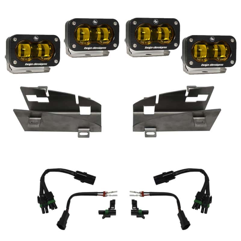 Baja Designs — Baja Designs 19-22 Dodge RAM 1500 Rebel / 21-22 1500 TRX S2 SAE Dual Fog Pocket Light Kit - Amber - view 1