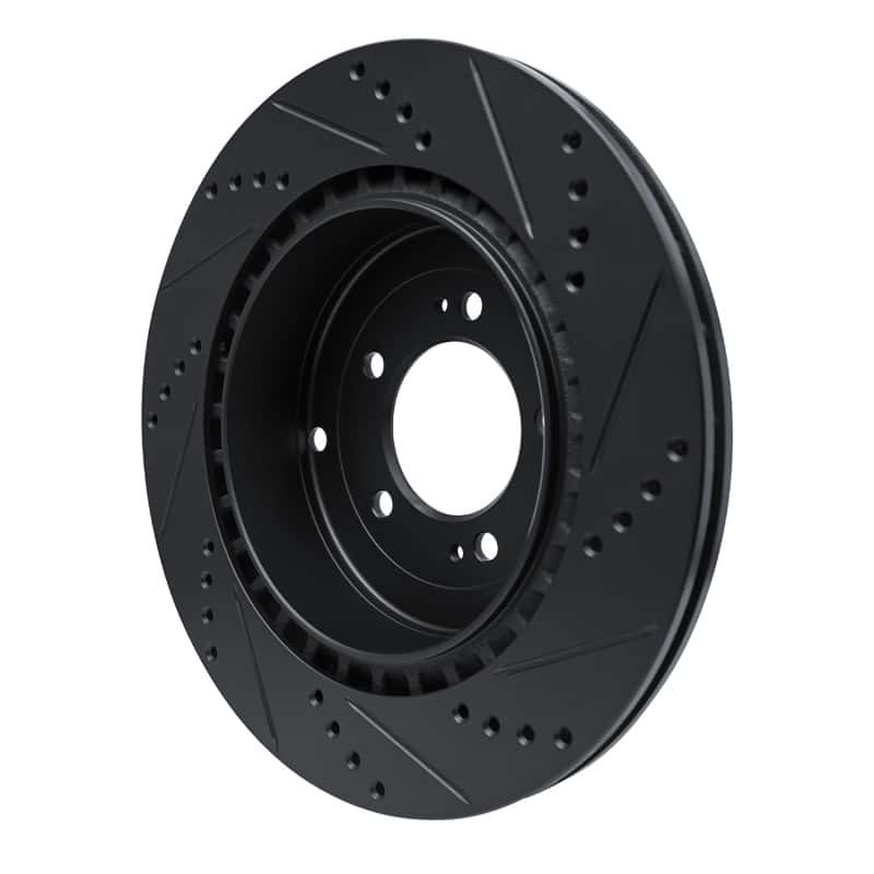 R1 Concepts — R1 08-15 Mitsubishi Lancer Rear Left Drilled & Slotted Black Brake Rotor
R1 Brake Rotor Drill - view 4