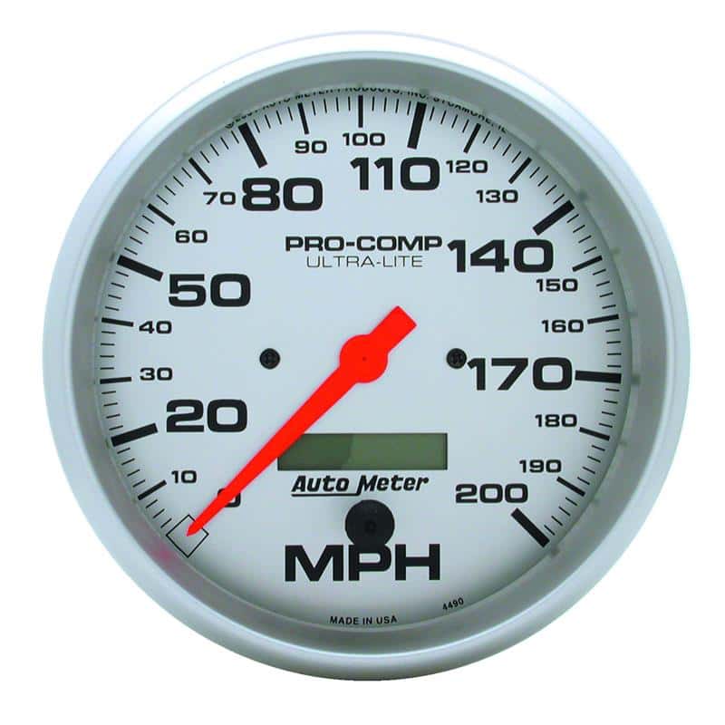 AutoMeter — Autometer Speedometer 5in - 200 MPH Electric Program w/ LCD Odometer Ultra- Lite
5" SPEEDO, 200 MPH, - view 2