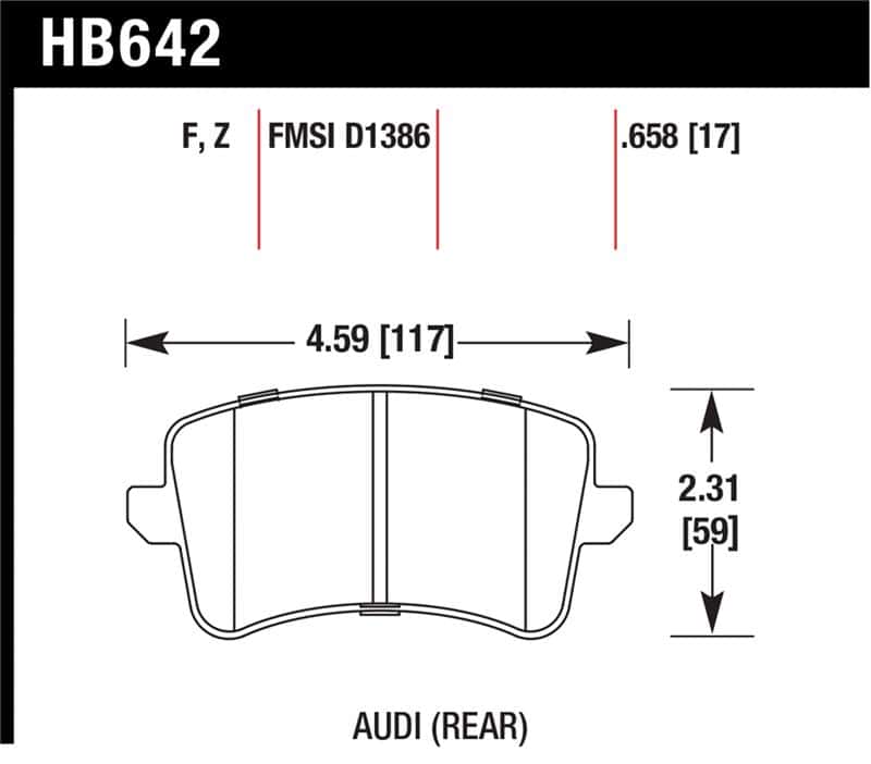 Hawk Performance — Hawk Performance 09-10 Audi A4/Quattro / 08-11 A5 Quattro / 09-11 Q5 Rear Ceramic Street Brake Pads
Disc Brake Pad - view 1