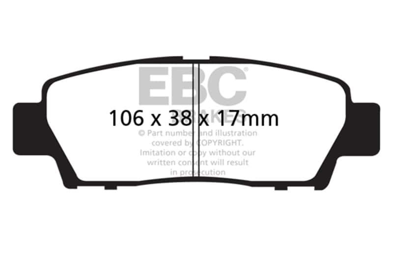EBC — EBC 95-96 Toyota Avalon 3.0L Ultimax Rear Brake Pads
Disc Brake Pad - view 1