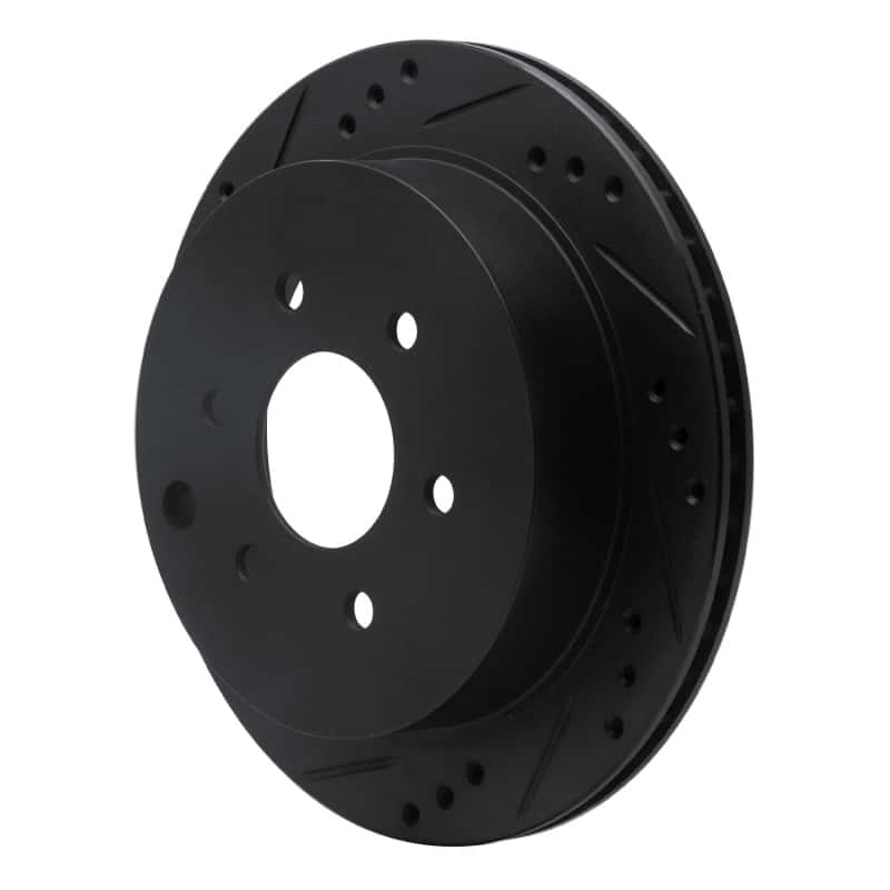 R1 Concepts — R1 05-25 Nissan Frontier Rear Left Drilled & Slotted Black Brake Rotor
R1 Brake Rotor Drill - view 2