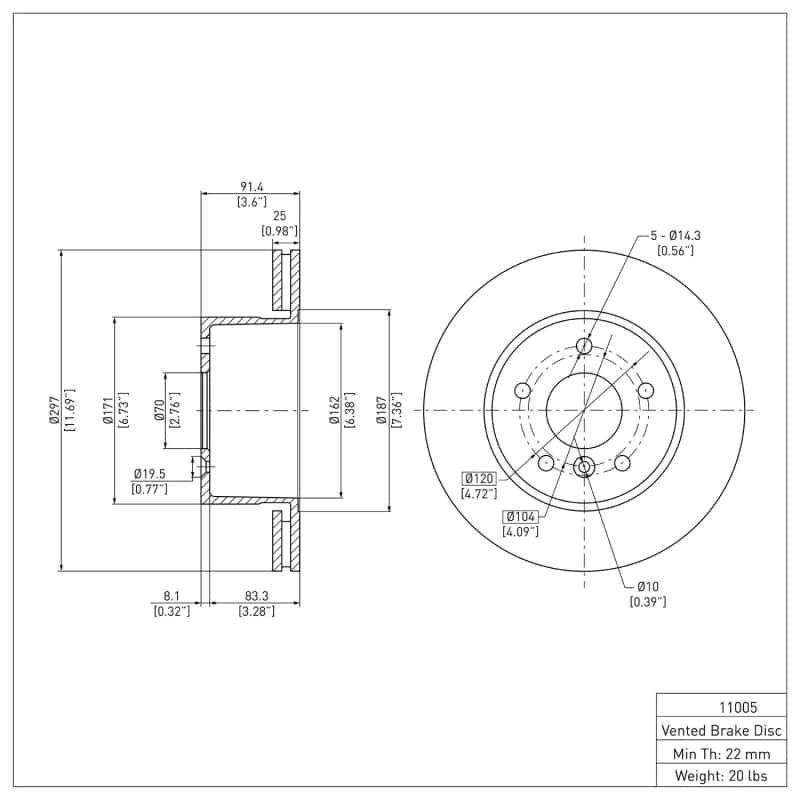 DFC — DFC 99-04 Land Rover Discovery Front GeoSPEC Coated Rotor
DFC Brake Rotor - view 2